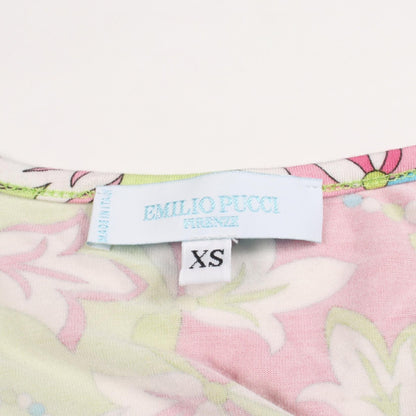 Emilio Pucci Allover Print V-Neck Rayon Top Size XS