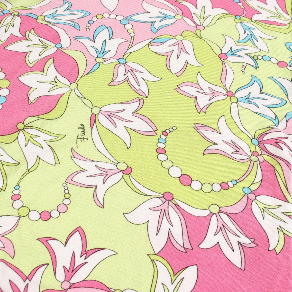 Emilio Pucci Allover Print V-Neck Rayon Top Size XS