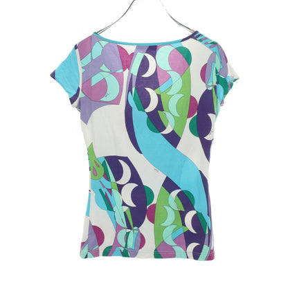 Emilio Pucci All-Over Print V-Neck T-Shirt White Size S