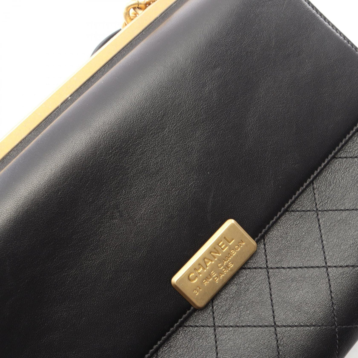 CHANEL Matelassé 2-Way Black Shoulder Bag
