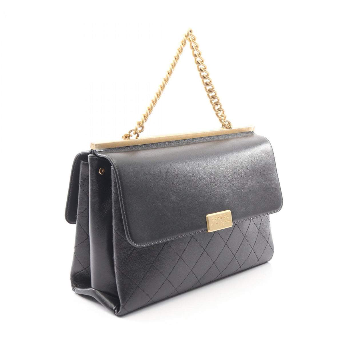 CHANEL Matelassé 2-Way Black Shoulder Bag