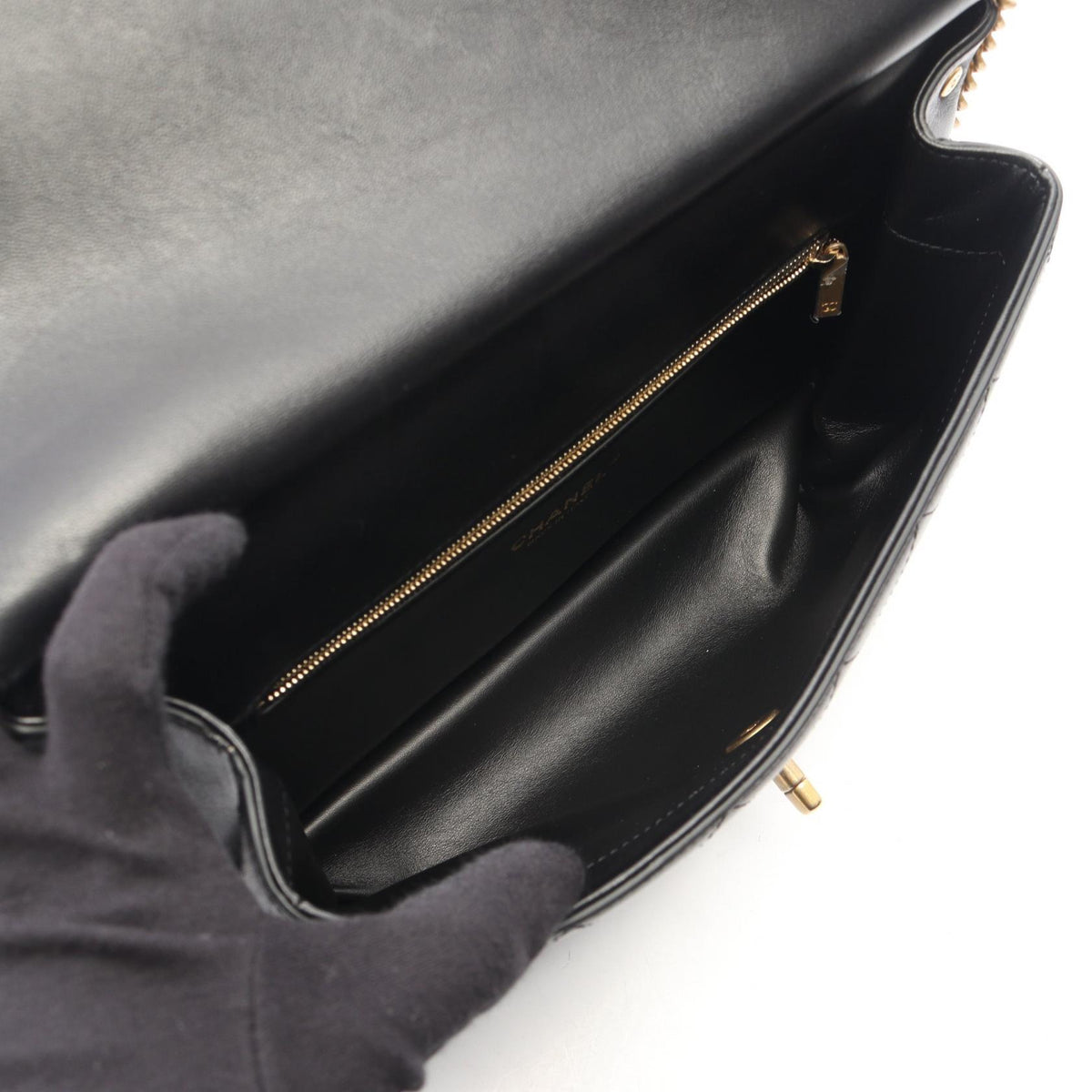 CHANEL Matelassé 2-Way Black Shoulder Bag