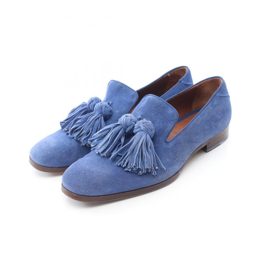 JIMMY CHOO Suede Tassel Loafers Blue Size EU 42