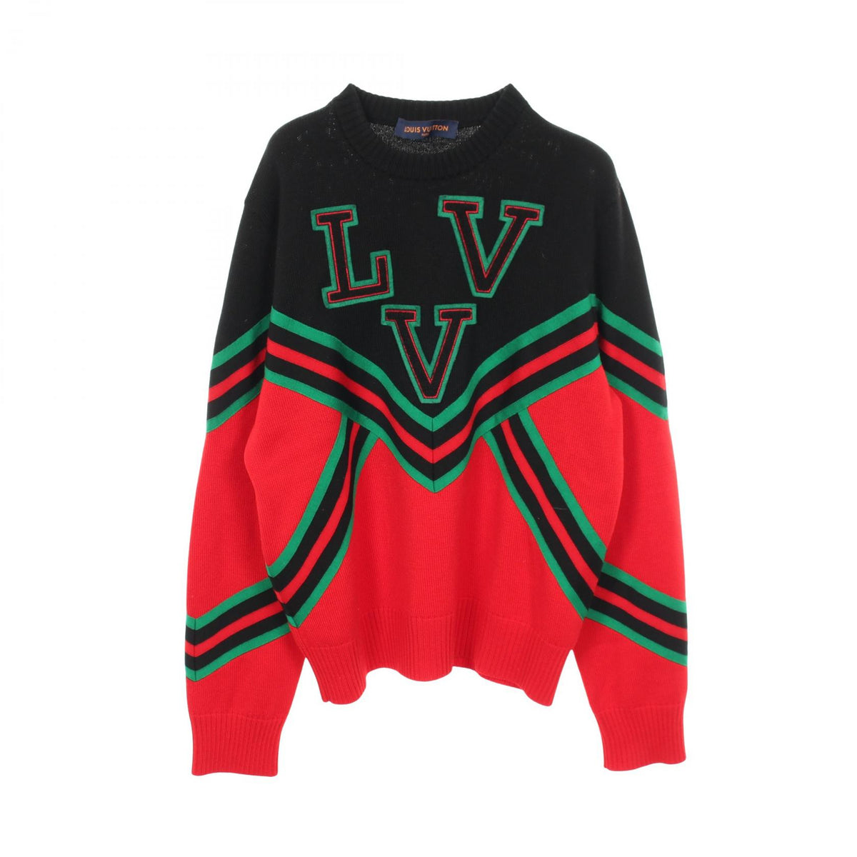 LOUIS VUITTON Amen Break LVV Crewneck Knit Wool Red Size L
