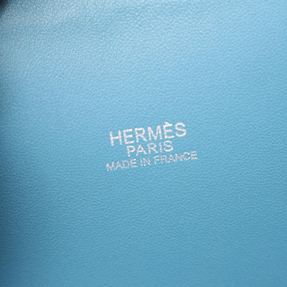 HERMES Bolide 35 Blue Jean Leather Handbag