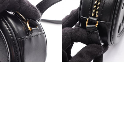 CELINE Triomphe Cuir Oval Purse Bag Black