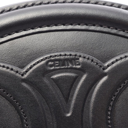 CELINE Triomphe Cuir Oval Purse Bag Black