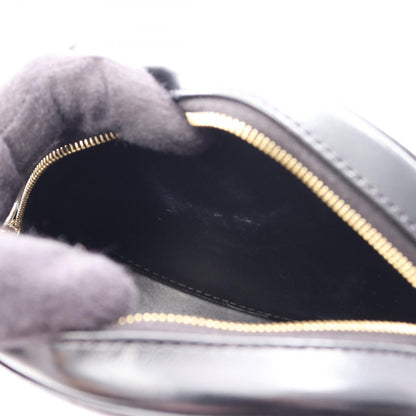 CELINE Triomphe Cuir Oval Purse Bag Black