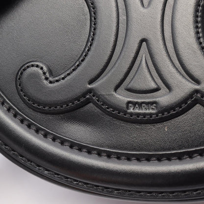 CELINE Triomphe Cuir Oval Purse Bag Black