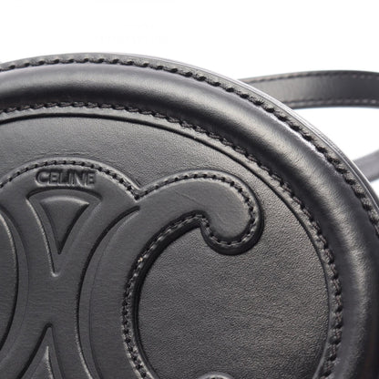 CELINE Triomphe Cuir Oval Purse Bag Black