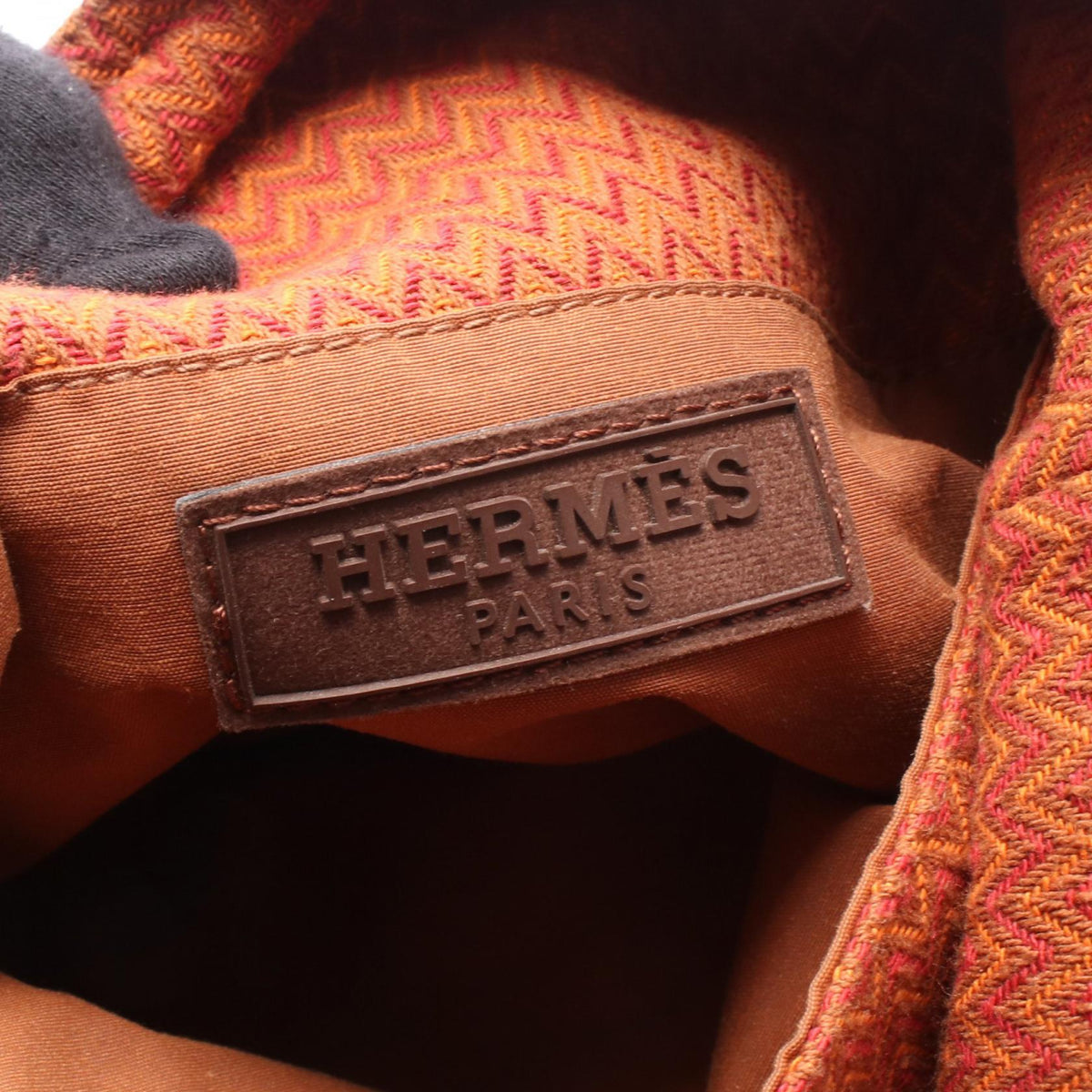 HERMES Sac de Pansage Canvas Bag Orange