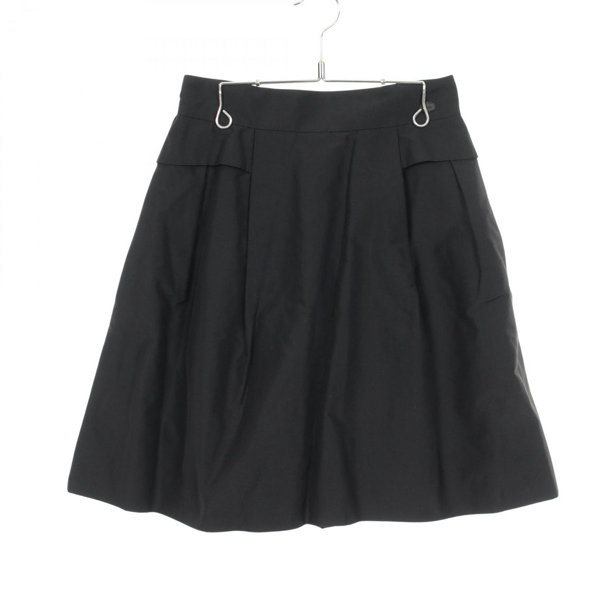 FOXEY Black Silk Midi Skirt Size 38
