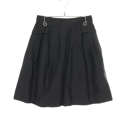 FOXEY Black Silk Midi Skirt Size 38