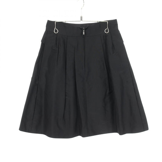 FOXEY Black Silk Midi Skirt Size 38