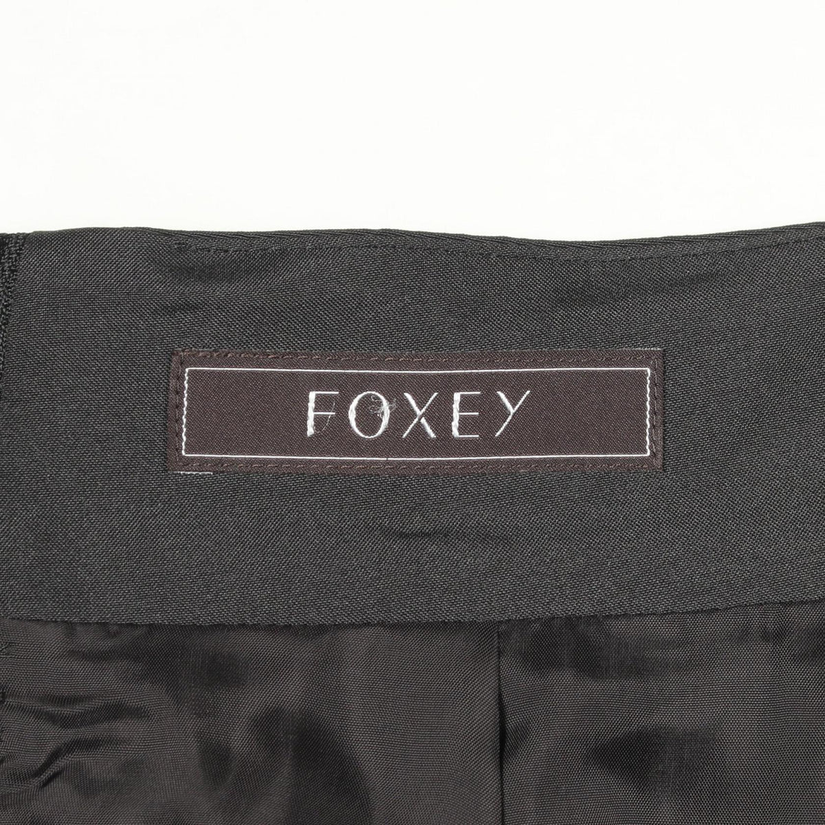 FOXEY Black Silk Midi Skirt Size 38