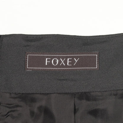 FOXEY Black Silk Midi Skirt Size 38