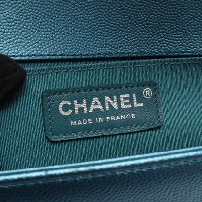 CHANEL Boy Chanel Metallic Caviar Bag Blue