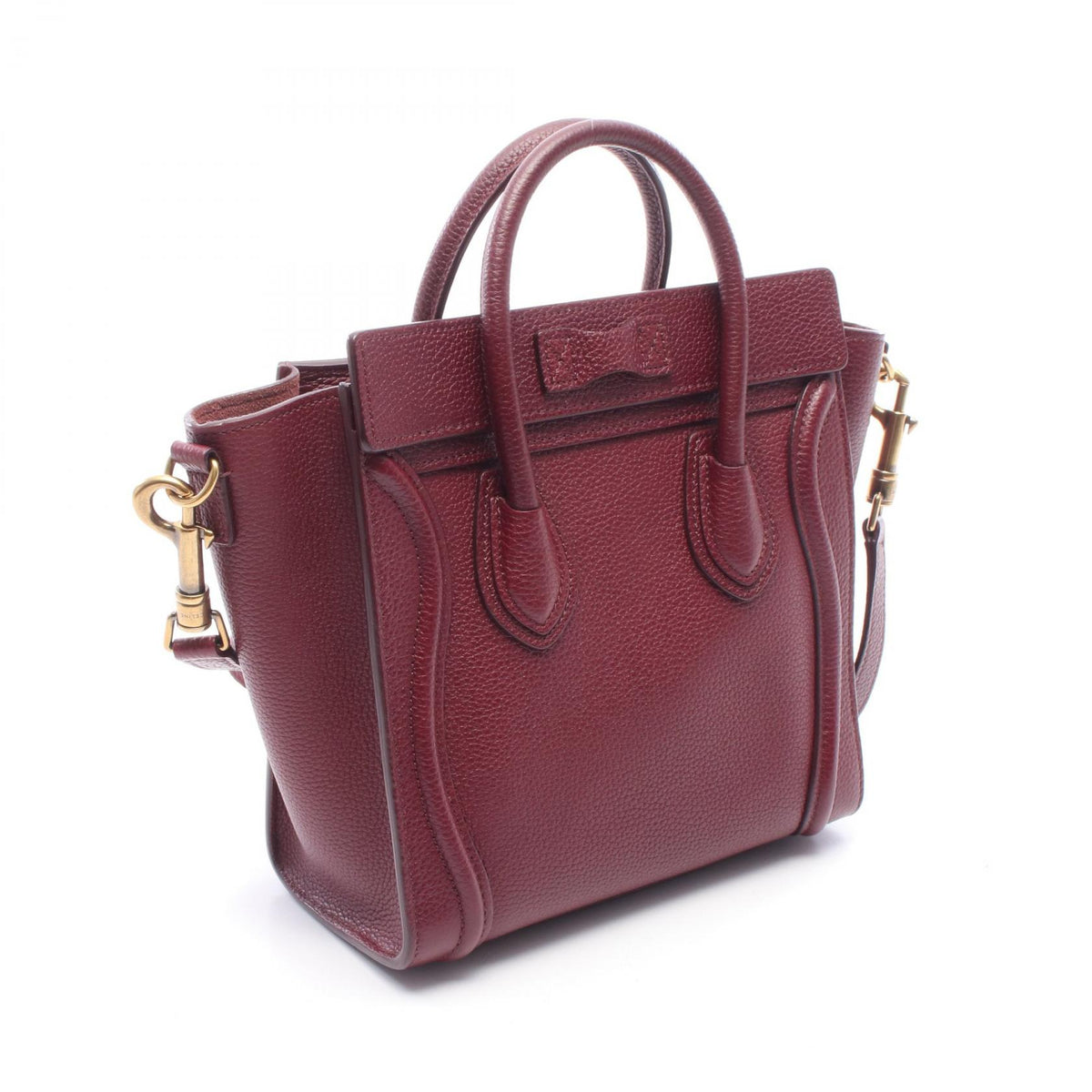 CELINE Luggage Nano Shopper Handbag Purple