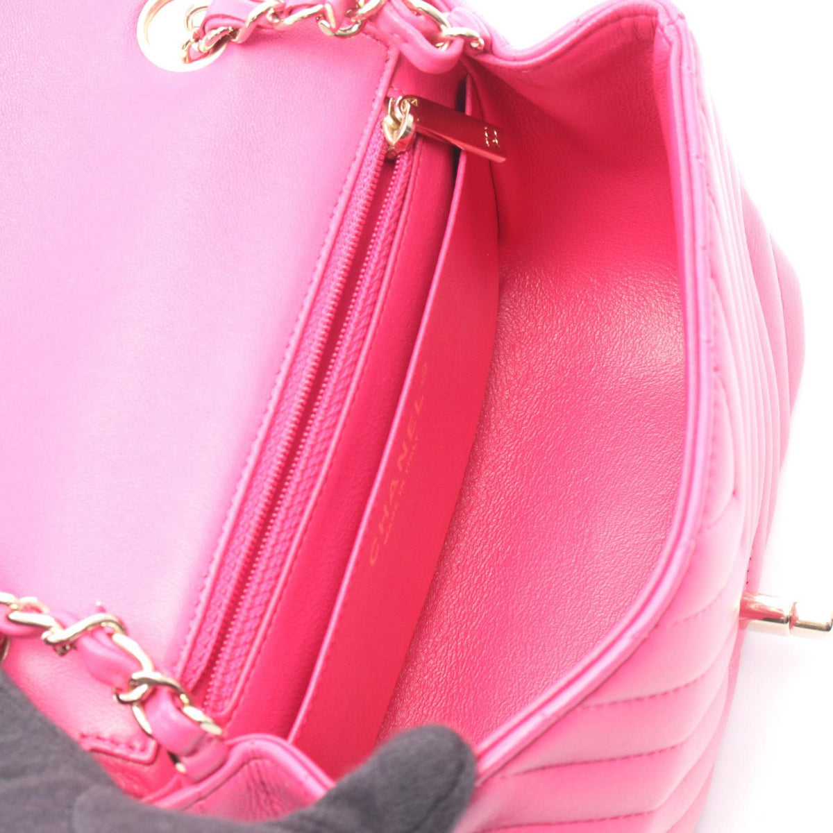 CHANEL Chevron V-Stitch Mini Shoulder Bag