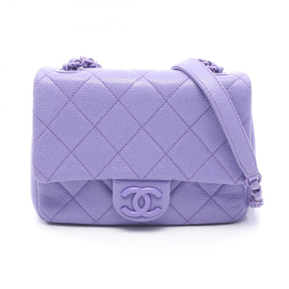 CHANEL Purple Mini Matelasse Shoulder Bag