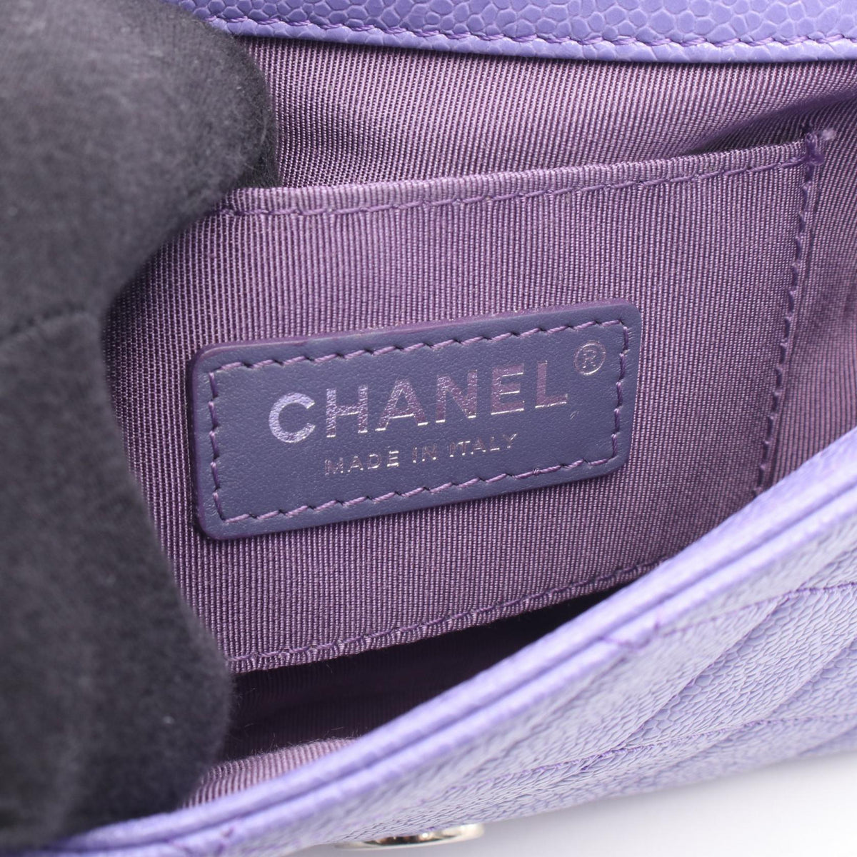 CHANEL Purple Mini Matelasse Shoulder Bag