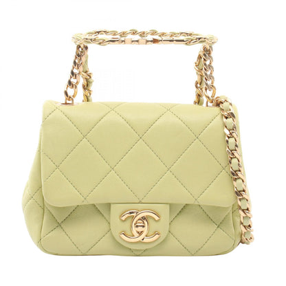 CHANEL Mini Matelasse Top Handle Bag Green