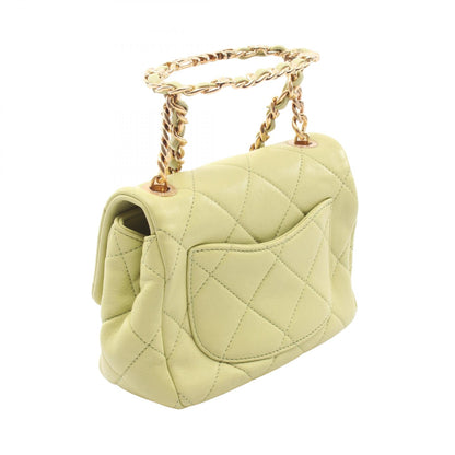 CHANEL Mini Matelasse Top Handle Bag Green