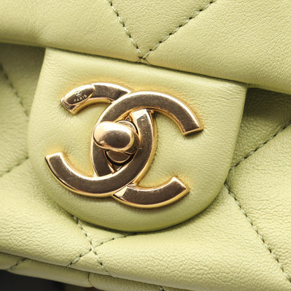 CHANEL Mini Matelasse Top Handle Bag Green