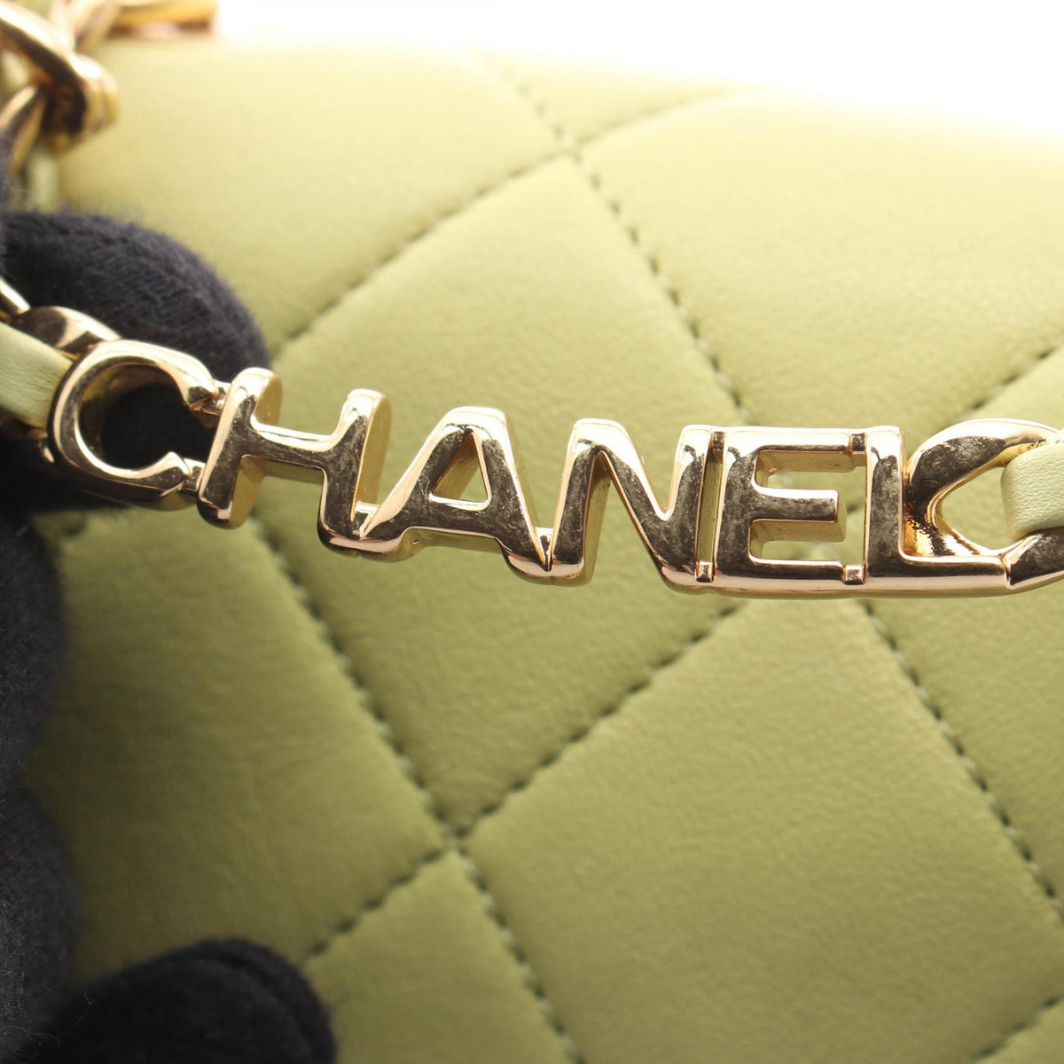 CHANEL Mini Matelasse Top Handle Bag Green