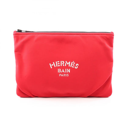 HERMES Neobain MM Polyamide Pouch Red