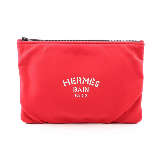 HERMES Neobain MM Polyamide Pouch Red