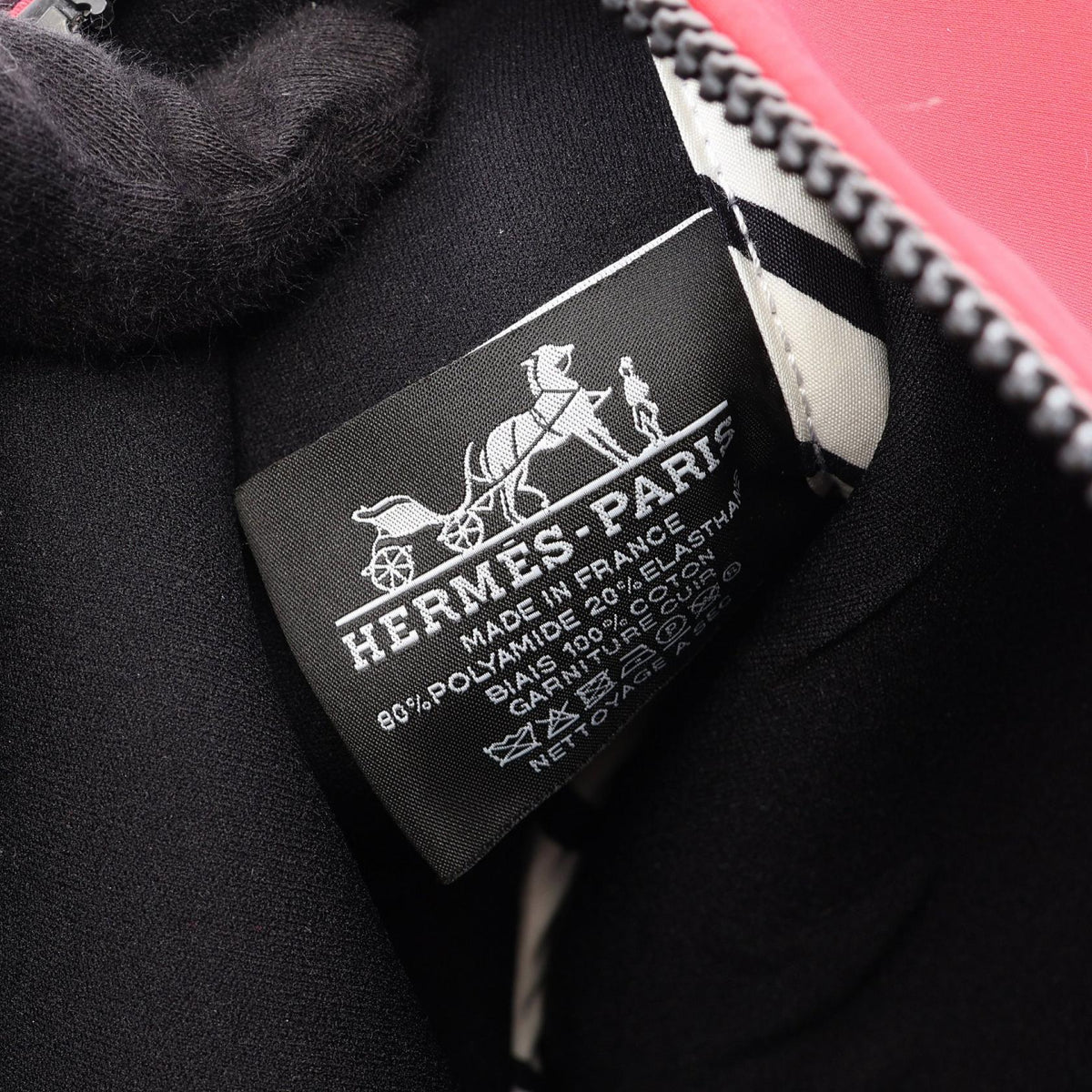 HERMES Neobain MM Polyamide Pouch Red