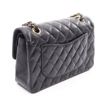 CHANEL Matelasse W Flap Calfskin Bag Black