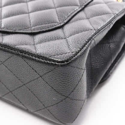 CHANEL Matelasse W Flap Calfskin Bag Black