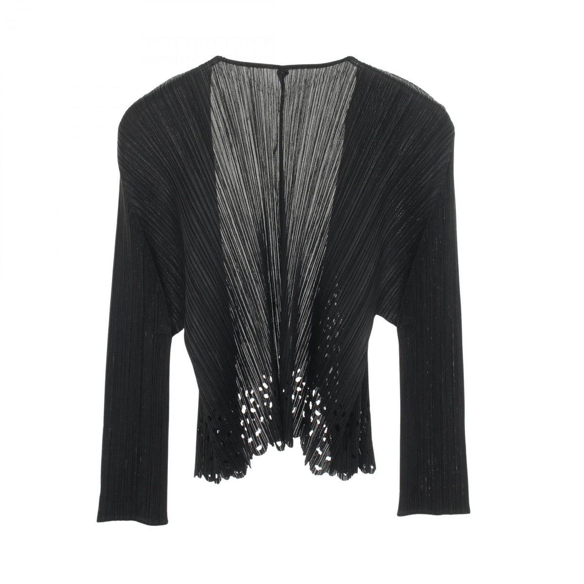 PLEATS PLEASE Pleated Punching Cardigan Black Size 4