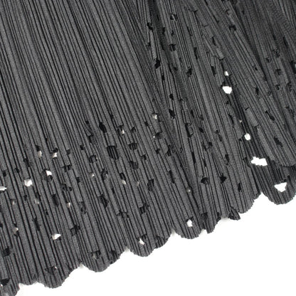 PLEATS PLEASE Pleated Punching Cardigan Black Size 4