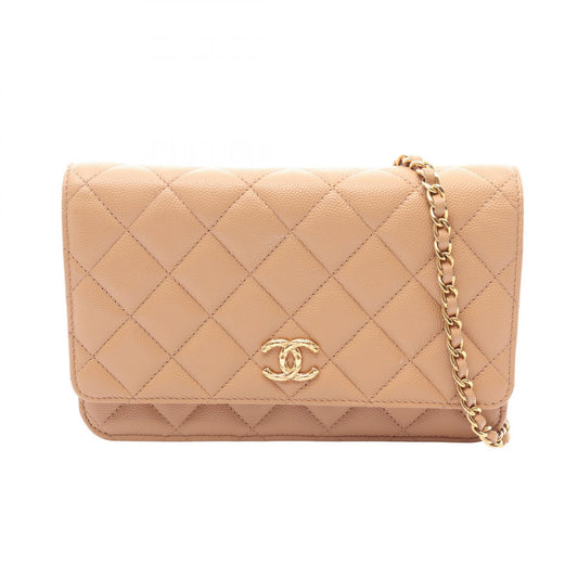 CHANEL Matelasse Calfskin Bag Beige