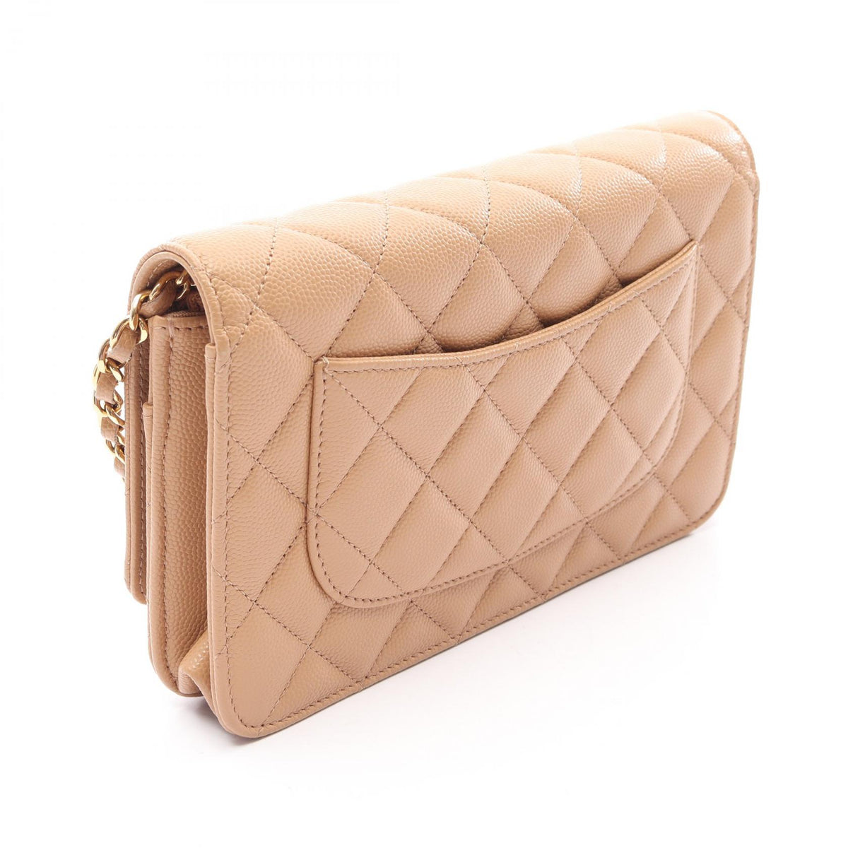 CHANEL Matelasse Calfskin Bag Beige