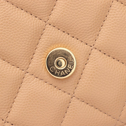 CHANEL Matelasse Calfskin Bag Beige