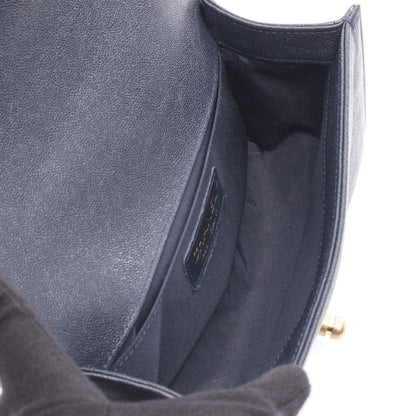 CHANEL Boy Chanel Small Calfskin Bag Navy