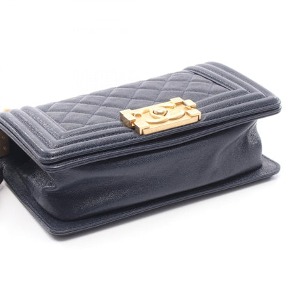 CHANEL Boy Chanel Small Calfskin Bag Navy