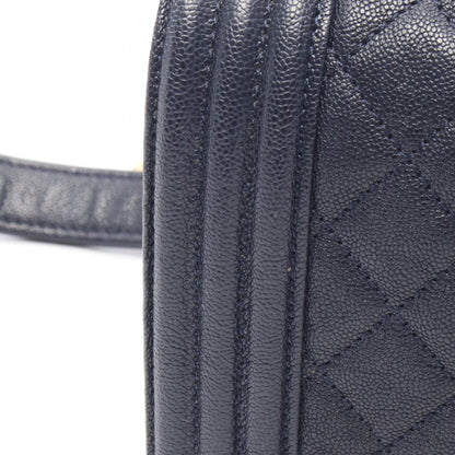 CHANEL Boy Chanel Small Calfskin Bag Navy