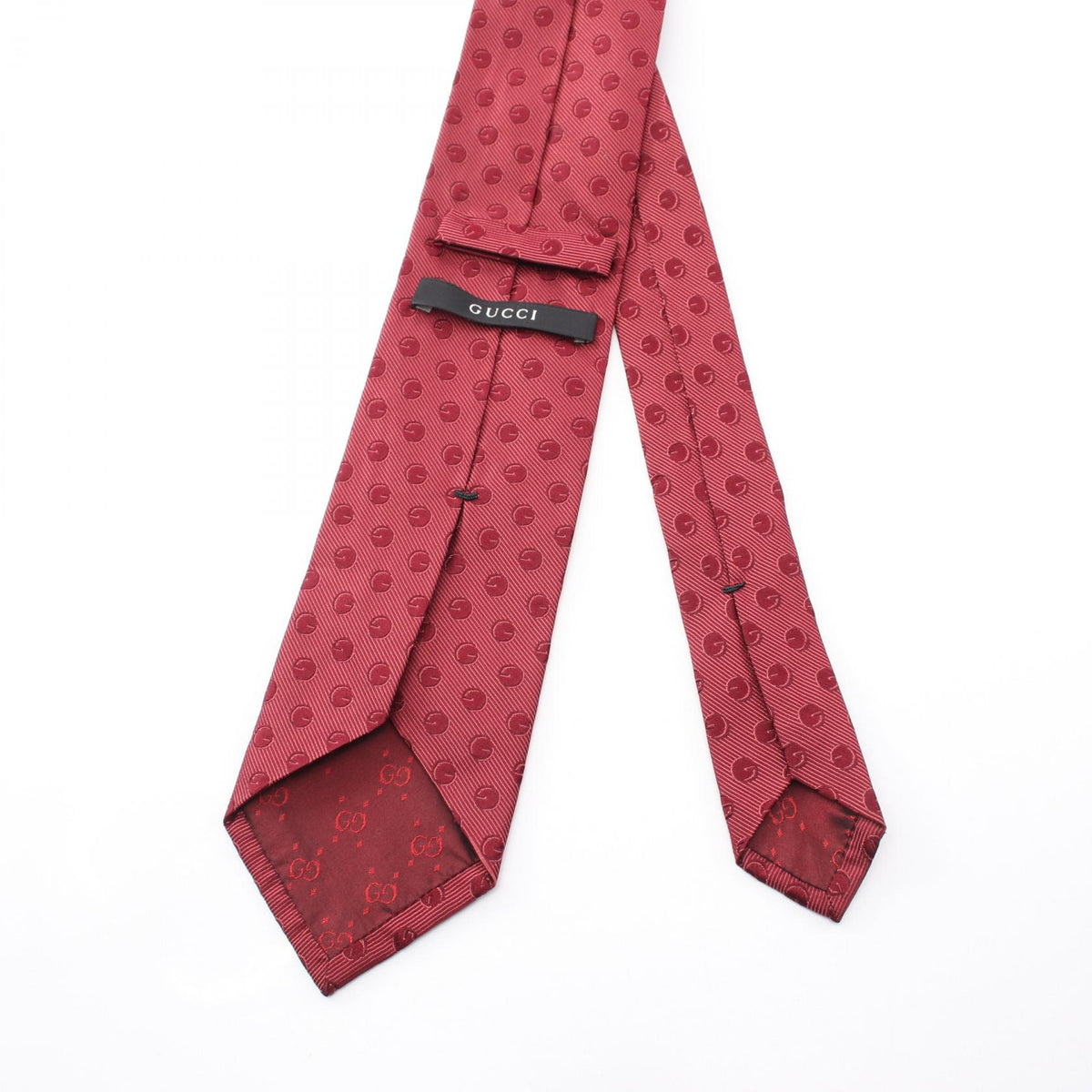 GUCCI Patterned Silk Tie Bordeaux