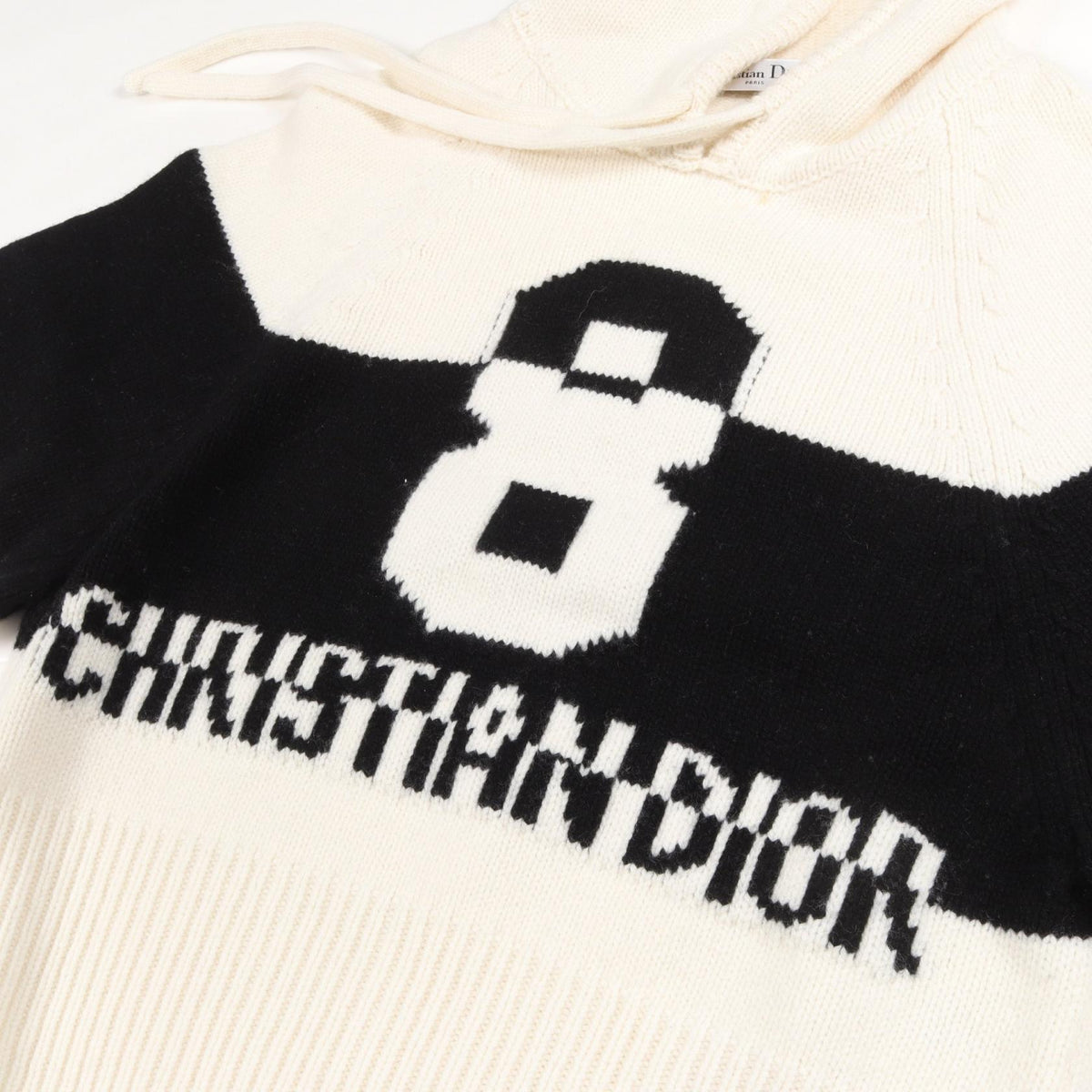 Christian Dior White Hooded Short Sleeve Knit Size 40