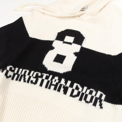 Christian Dior White Hooded Short Sleeve Knit Size 40