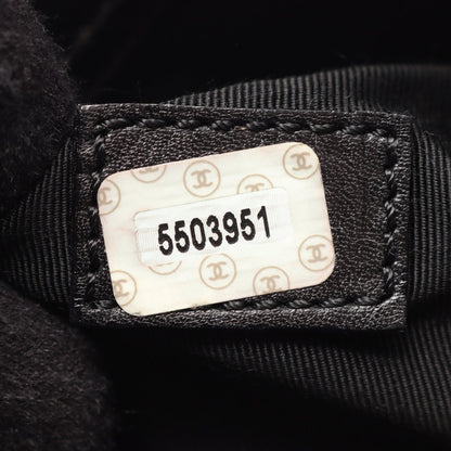 CHANEL Logo Black Caviar Skin Tote Bag