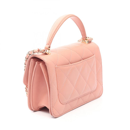 CHANEL Matelasse Top Handle 2-Way Bag Pink