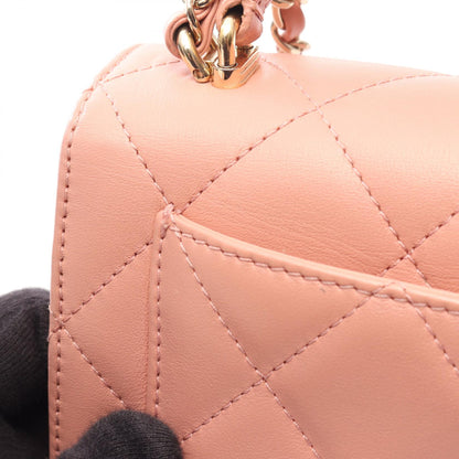 CHANEL Matelasse Top Handle 2-Way Bag Pink