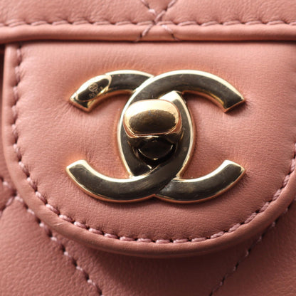 CHANEL Matelasse Top Handle 2-Way Bag Pink
