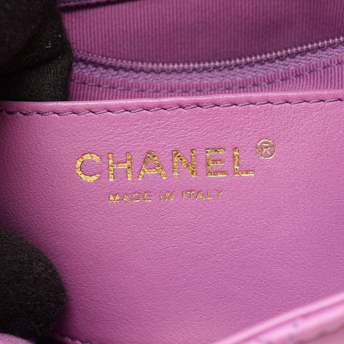 CHANEL Matelasse Lambskin Bag Purple